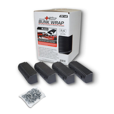 Caliber Bunk Wrap Kit with End Caps for Replacing Carpet on Boat Lifts, Black