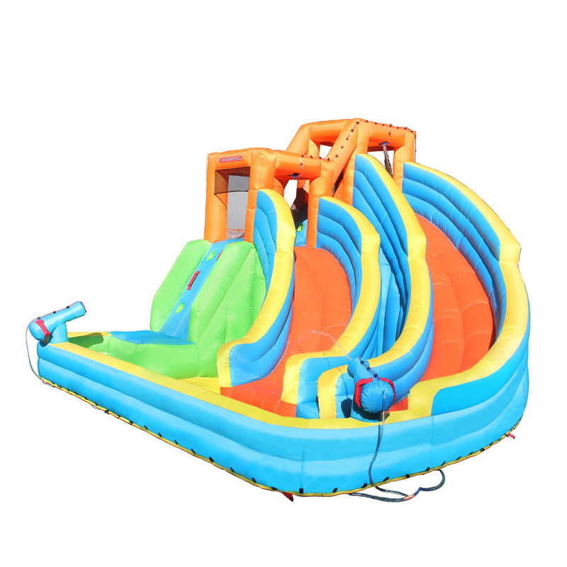 Sportspower Twin Peaks Splash and Slide with Water Cannons and Climbing Wall