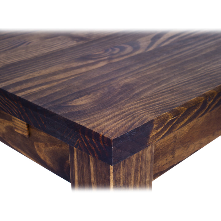 Solid Brazilian Pine Wood Dining Table, 47 X 30 Inches, Oak Antique (Used)