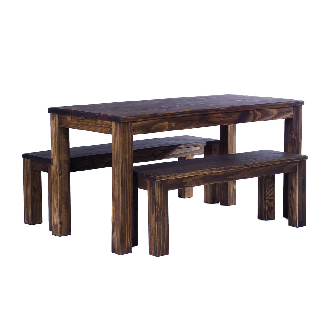 Solid Brazilian Pine Wood Dining Table, 47 X 30 Inches, Oak Antique (Used)