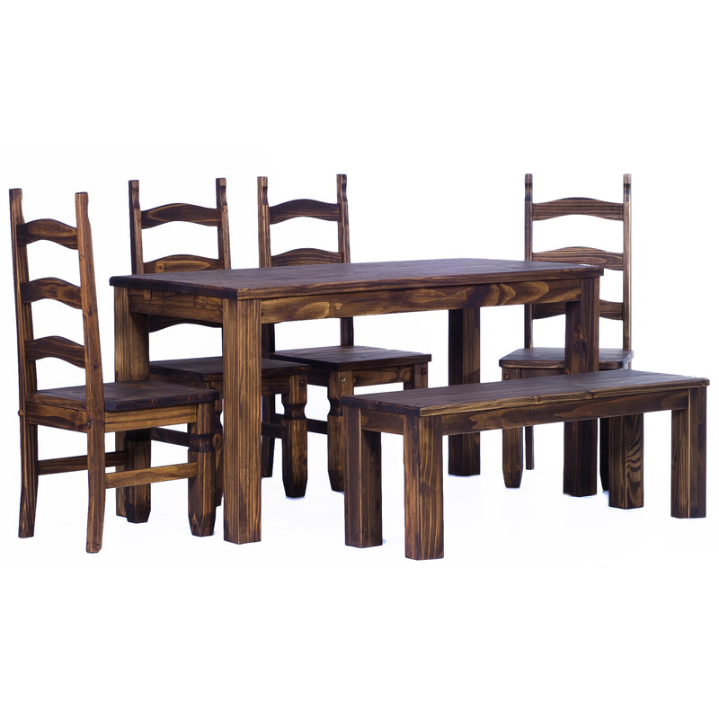 TableChamp Brazilian Pine Wood Dining Room Bench, 37.8 x 15 Inches (Used)