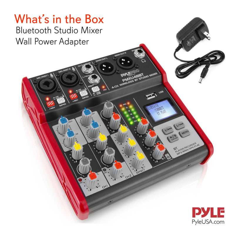 Pyle 4 Channel Bluetooth DJ Studio Sound Board Console System w/ USB (Used)