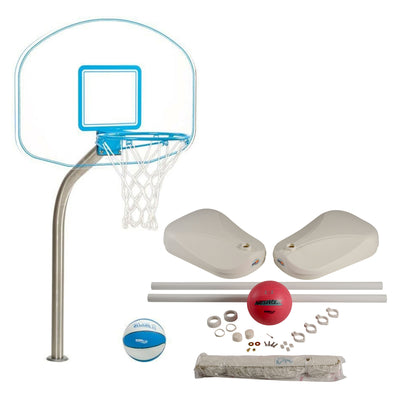 Dunn-Rite Clear Hoop Jr. Basketball (No Anchors) & AquaVolly Volleyball Pool Set