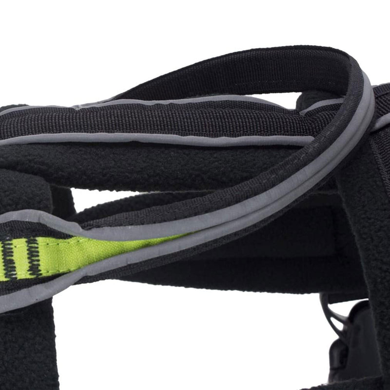 FrontPet Large Dog Safety Reflective Pulling Harness with Pulling Leash, Black