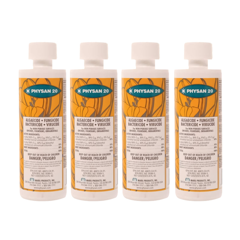 Hydrofarm Physan 20 Disinfectant Fungicide Virucide Algaecide, 16 Oz (4 Pack)