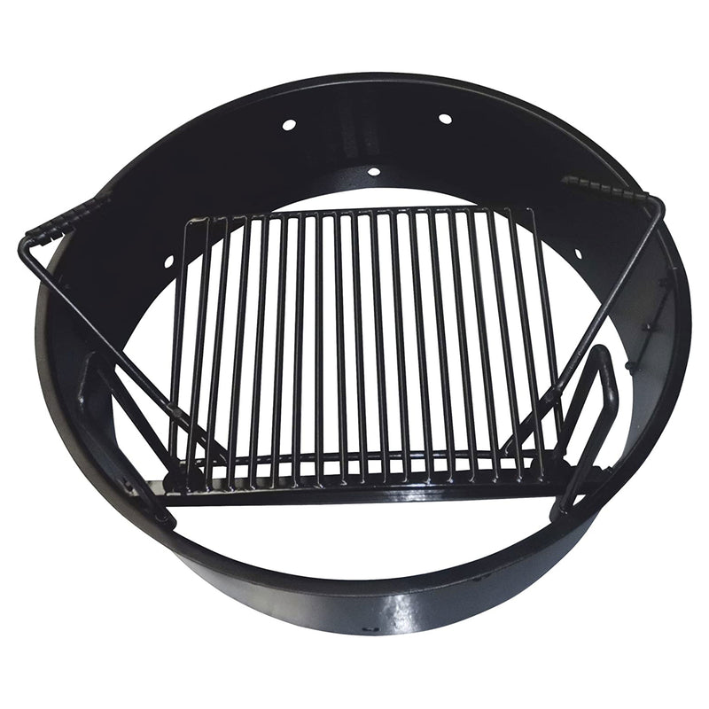 Yard Tuff YTF-36FRG Steel 36 Inch Fire Pit Ring with Adjustable Cooking Grate