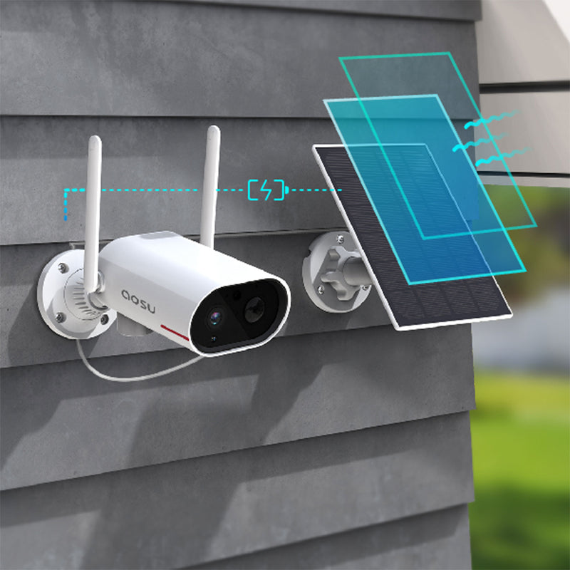 Rotating Outdoor Solar Powered Home Security Camera with Night Vision (Open Box)