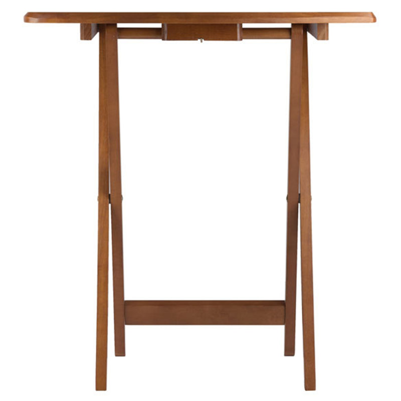 Winsome Dylan Wood 5 Piece Over Sized Folding TV Tray Table Set & Stand, Teak