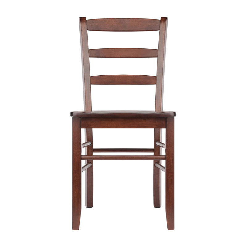 Winsome Solid Wood Benjamin Ladder Back Dining Chairs, Walnut Finish (Set of 2)