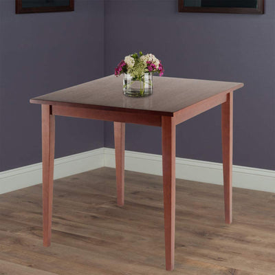 Winsome 29In Tall Wood Square Groveland Dining Table with Shaker Legs, Walnut