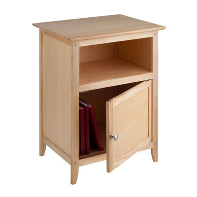 Winsome 25 Inch Wood Henry Accent End Table Nightstand with Cabinet, Natural