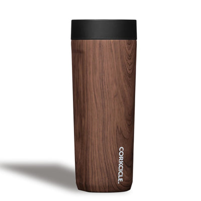 Corkcicle Commuter Cup 17 Ounce Insulated Spill Proof Coffee Mug, Walnut Wood