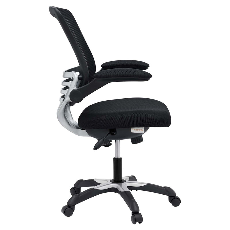 Modway Edge Vinyl Office Chair, Adjustable from 18.5 to 22 Inches High, Black