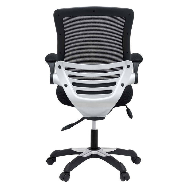 Modway Edge Vinyl Office Chair, Adjustable from 18.5 to 22 Inches High, Black