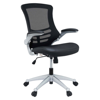 Modway Attainment Mesh Vinyl Office Chair, Adjustable from 18 to 22 Inch, Black