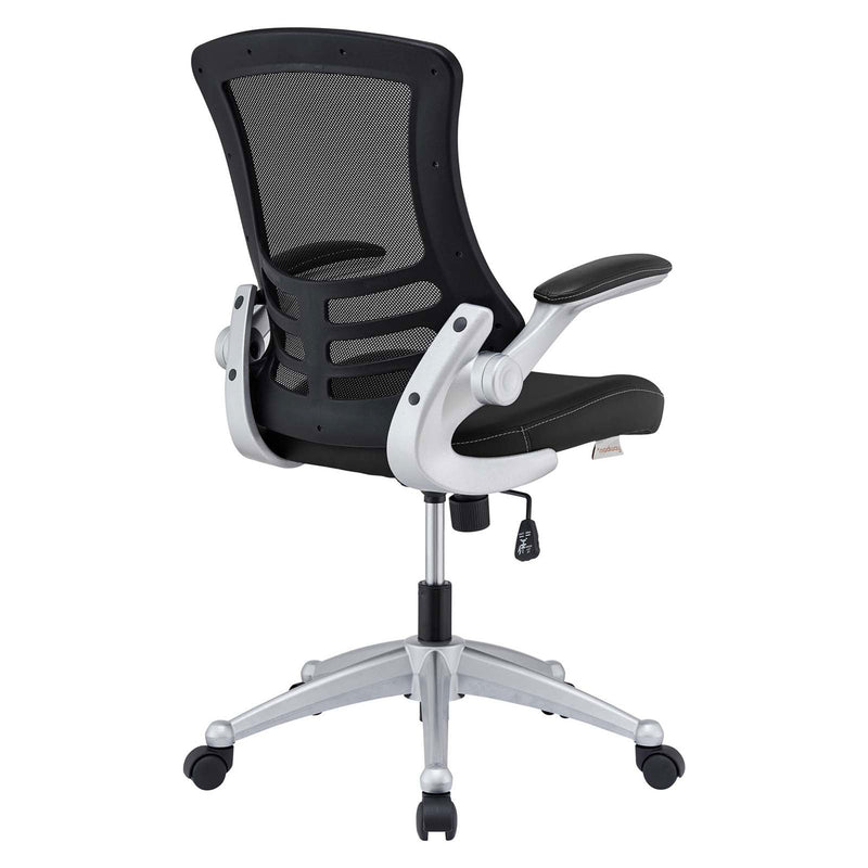 Modway Attainment Mesh Vinyl Office Chair, Adjustable from 18 to 22 Inch, Black