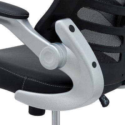 Modway Attainment Mesh Vinyl Office Chair, Adjusts 18-22 Inch, Black(Open Box)
