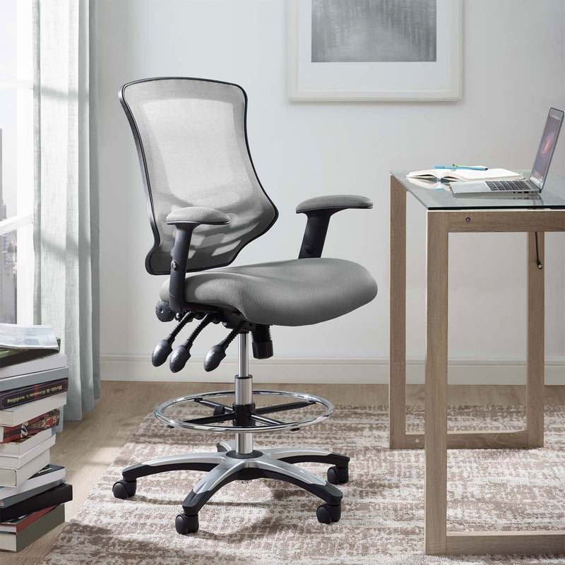 Modway Calibrate Mesh Office Chair, Adjustable from 19.5-24 inches, Gray (Used)