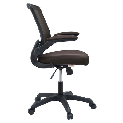 Modway Veer Mesh Fabric Office Chair, Adjustable from 17.5 to 21.5 Inches, Brown