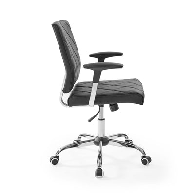 Modway Lattice Vinyl Office Chair, Adjustable from 18 to 21 in High (Open Box)