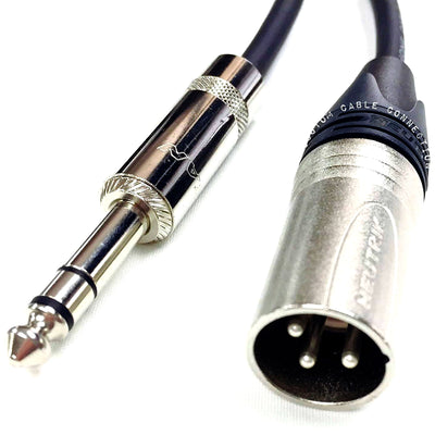 Custom Cable Connection 100 Ft XLR Male to 0.25 In TRS Cable with Neutrik Links