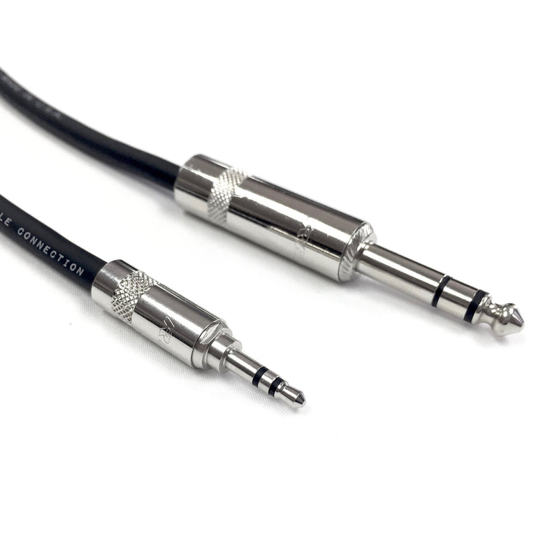 Custom Cable Connection 100 Foot 3.5MM to 0.25" TRS Stereo Audio Balanced Cable