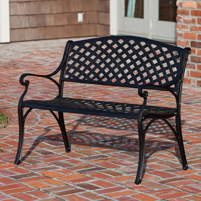 Patioflare Outdoor Living Space Cast Aluminum Patio Bench with Bronze Finish