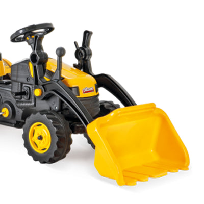 Pilsan Children's Pedal Operated Ride On Tractor w/ Bucket Front Loader, Yellow