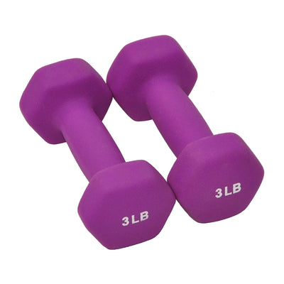 Sporzon! Neoprene Coated 3 Pairs Metal Handheld Dumbbell Weight Set w/ Stand