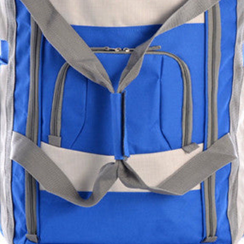 Olympia 29 Inch 8 Pocket U Shape Rolling Duffel Bag w/ Retractable Handle, Blue