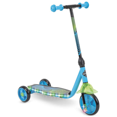 Huffy Neowave Kids Ages 3+ Steel Outdoor 3 Wheel Scooter w/ LED Lights, Blue