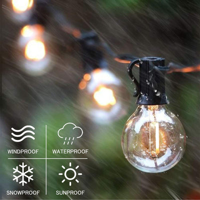 Banord LED 97 Foot 1 Watt String Lights, 49 Shatterproof Outdoor Bulbs (3 Pack)
