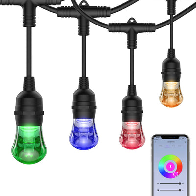 Banord LED 48 Ft Smart Color Changing String Light w/ Shatterproof Bulbs, 2 Pack