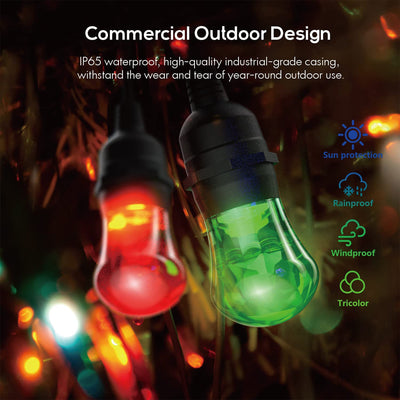 Banord LED 48 Ft Smart Color Changing String Light w/ Shatterproof Bulbs, 2 Pack