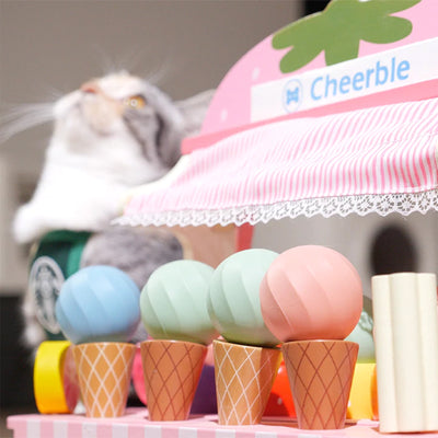 Cheerble Ice Cream 3 Mode Interactive Cat Ball w/ Auto Obstacle Avoidance (Used)