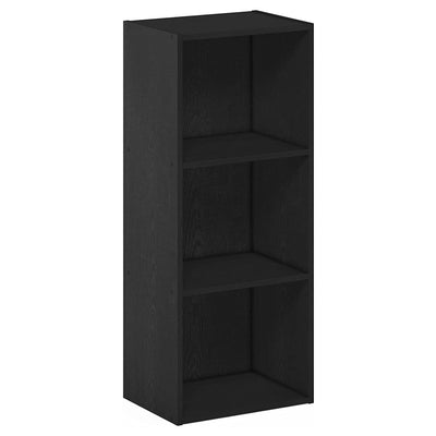 Furinno Luder 3-Tier Book Case Storage Shelving Unit for Bedroom, Office, Black