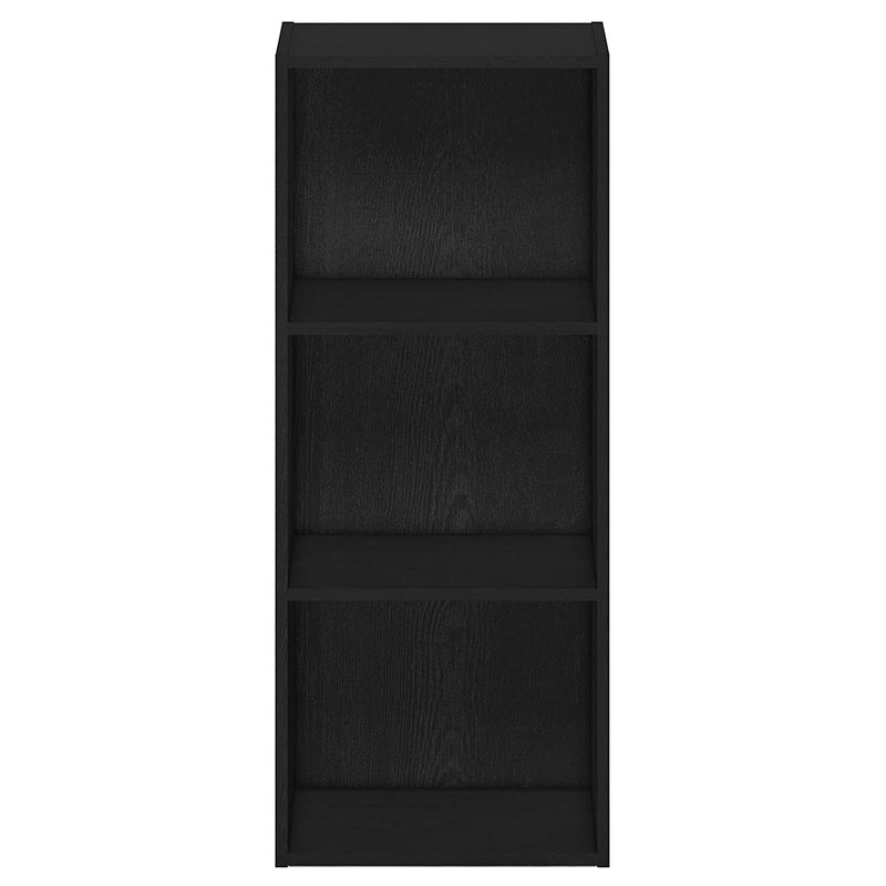 Furinno Luder 3-Tier Book Case Storage Shelving Unit for Bedroom, Office, Black