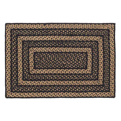 VHC Brands Farmhouse Jute 24 x 36 Inch Country Rectangular Rug, Black and Tan