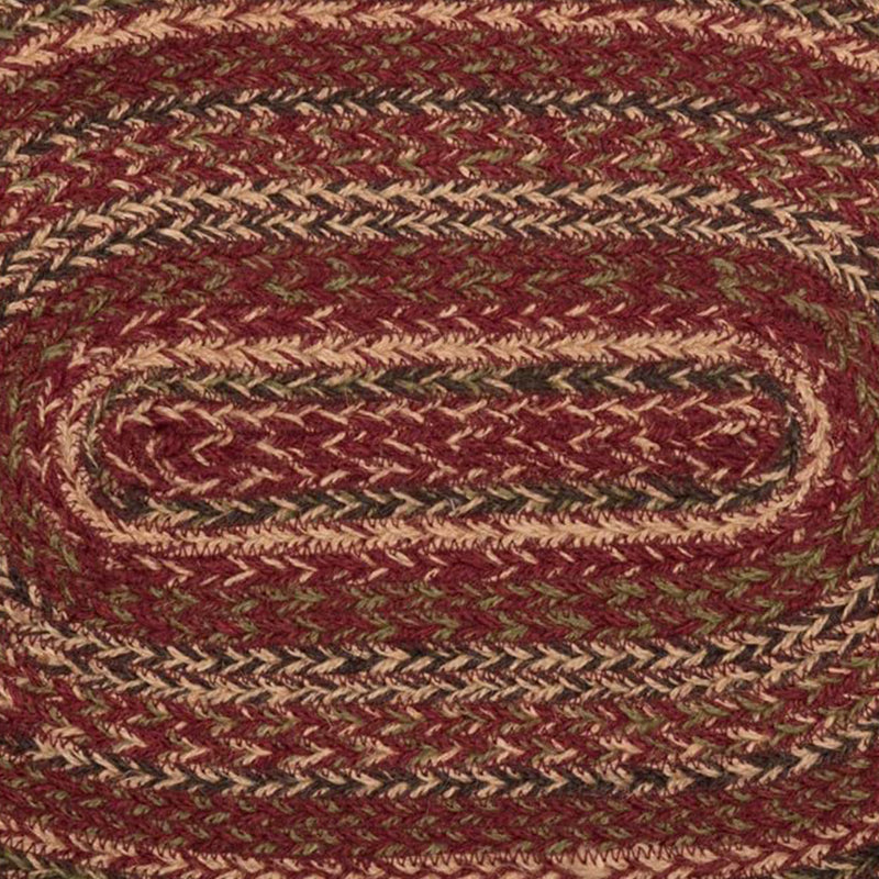 VHC Brands Cider Mill Jute Oval Kitchen Table Placemats, Burgundy, Set of 6
