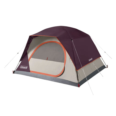 Coleman Skydome Spacious 4 Person WeatherTec Outdoor Camping Tent, Blackberry
