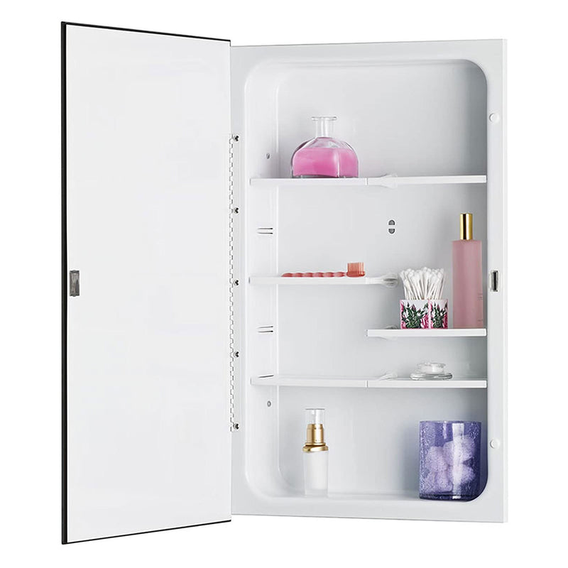 Jensen 16 Inch x 26 Inch Frameless Bevel Mirrored Recessed Wall Medicine Cabinet