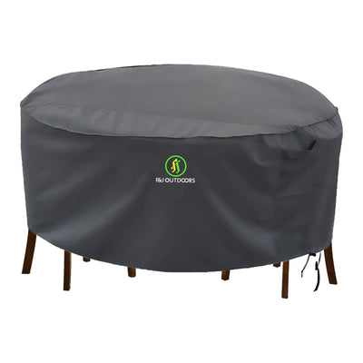 F&J Outdoors Waterproof Outdoor Round Patio Furniture Cover, 72 W x 27.5 H In