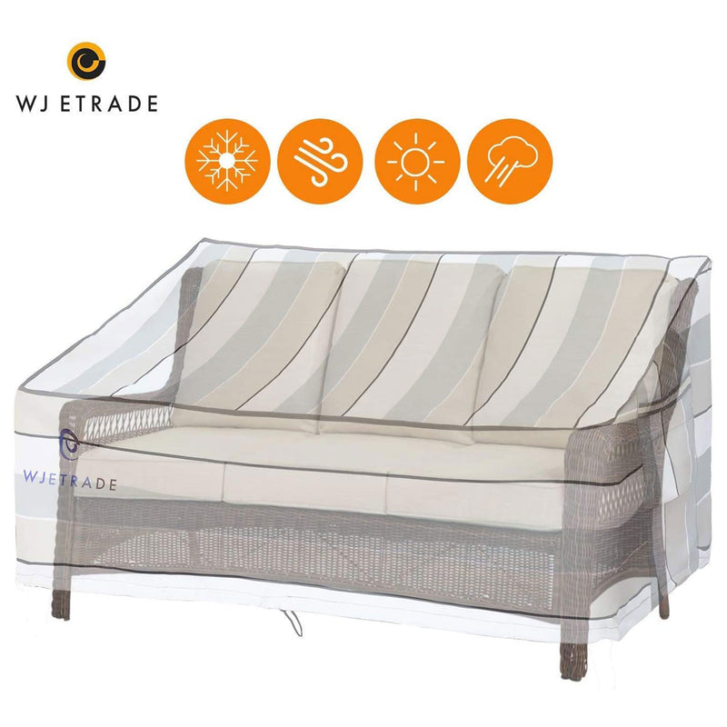 WJ-X3 Patio Sofa Couch Waterproof Outdoor Striped Cover, 80 x 38 x 35 Inches