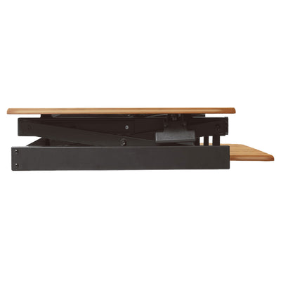 Rocelco Standing Desk Converter 46 Inch Deluxe Adjustable Support Riser, Teak