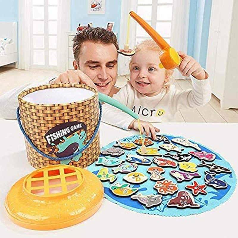 Topbright Toys Educational Portable Magnetic Fishing Game with 2 Fishing Poles