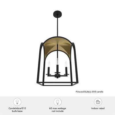 Hunter Fan Company 4 Bulb Natural Iron Hanging Ceiling Pendant Light Fixture
