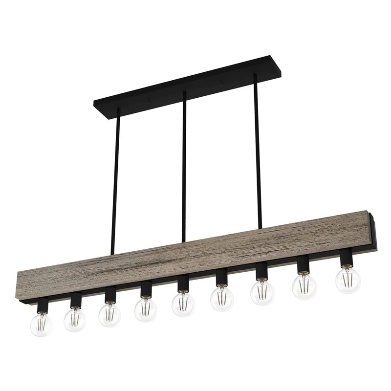 Donelson 9 Bulb Linear Rustic Modern Chandelier for Indoors (Used)