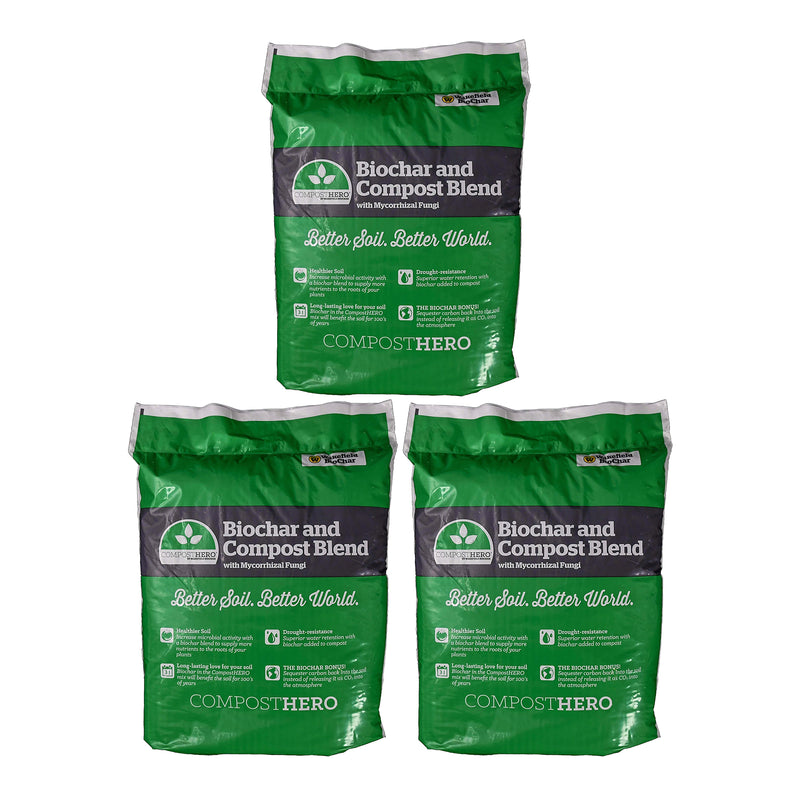 Wakefield HERO Blend Biochar Organic Garden Compost w/ Mycorrhizal Fungi, 3 CuFt