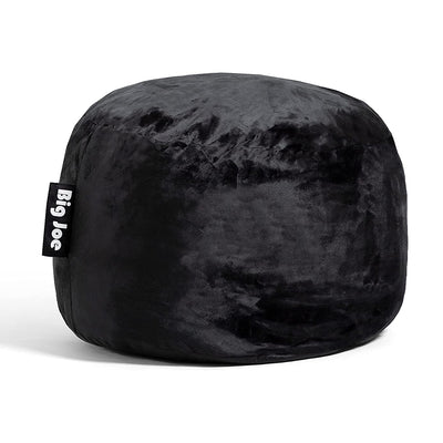 Big Joe Fuf Small Plush Foam Filled Beanbag Chair with Safety Zipper, Black