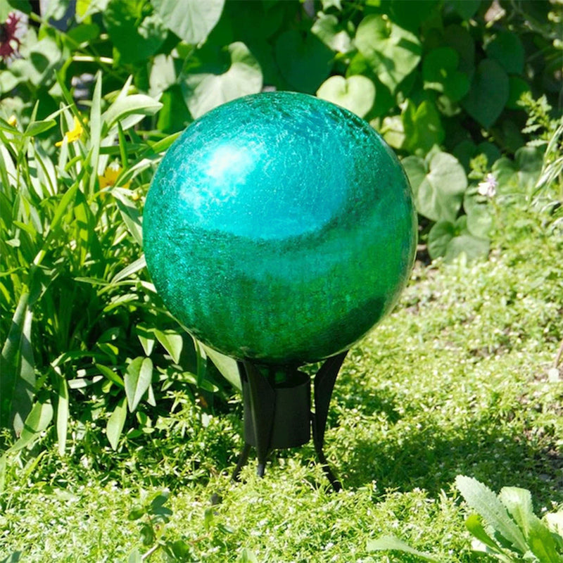 Achla Designs 12 Inch Gazing Glass Globe Sphere Garden Ornament, Emerald Green
